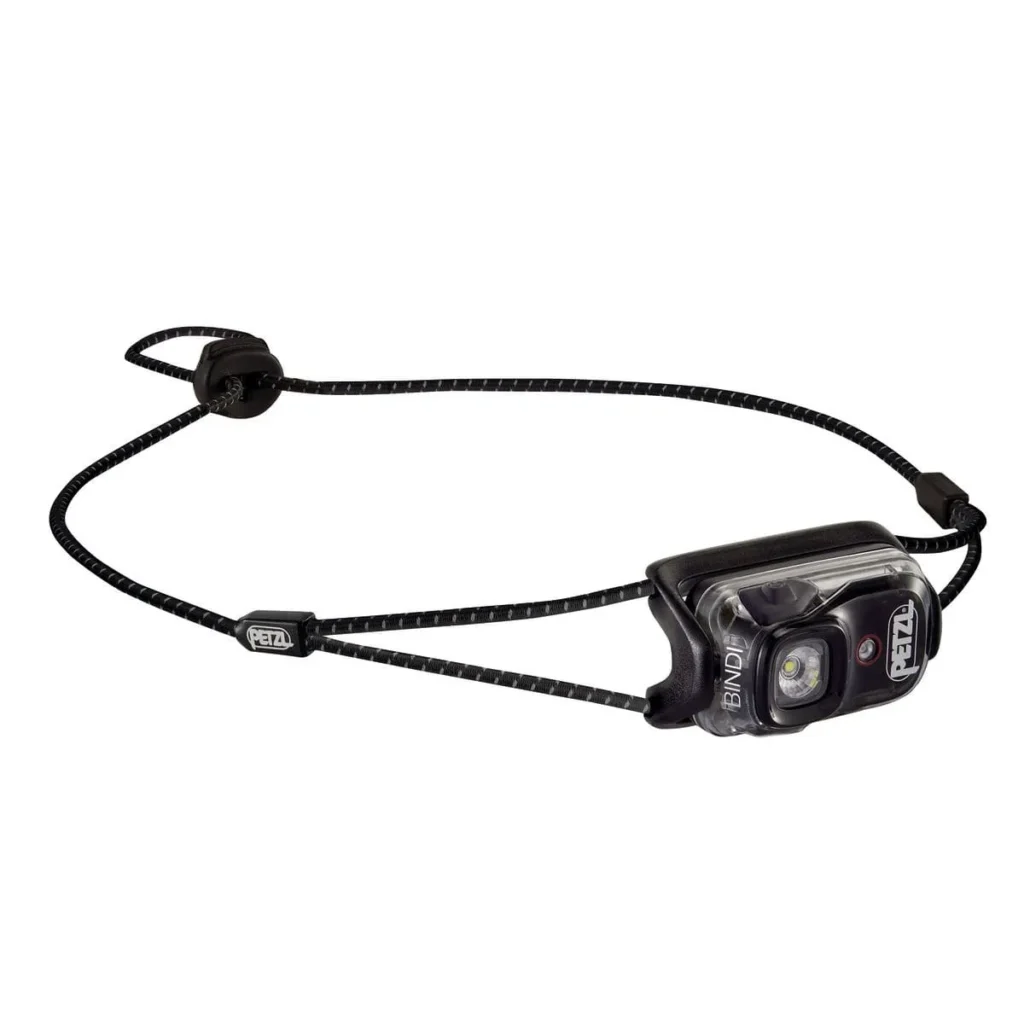 En ultralätt pannlampa från Petzl med tunnt pannband