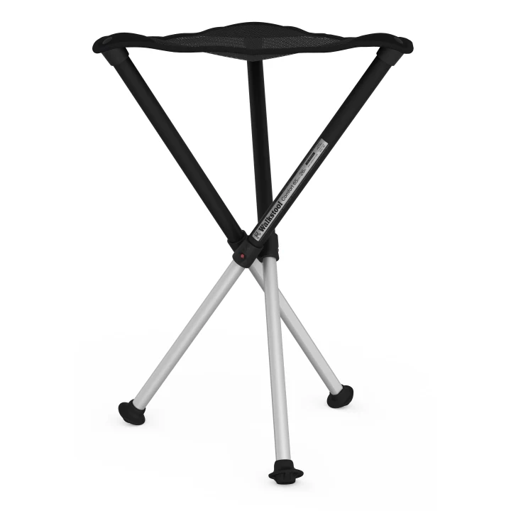 Svart Walkstool Comfort på 65 cm med silverben.